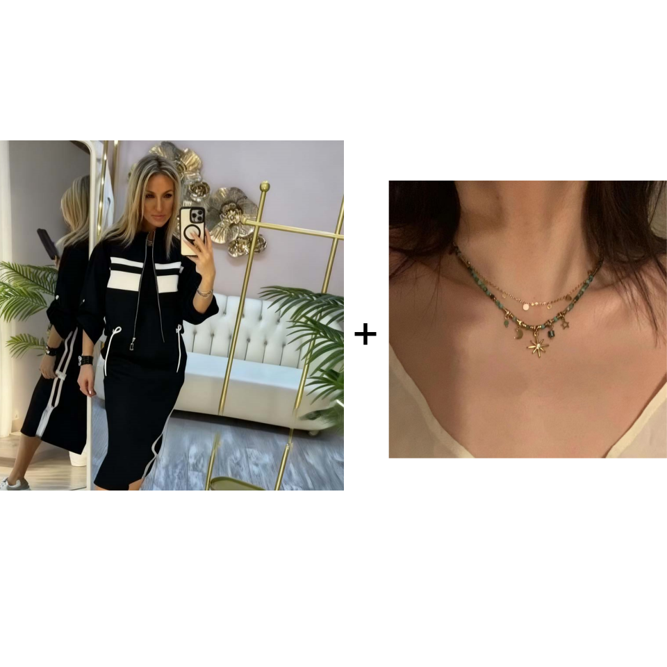 ❄️PROMOZIONE ULTIMO GIORNO - 60% DI SCONTO 💖 Completo giacca e abito con collo alto da donna