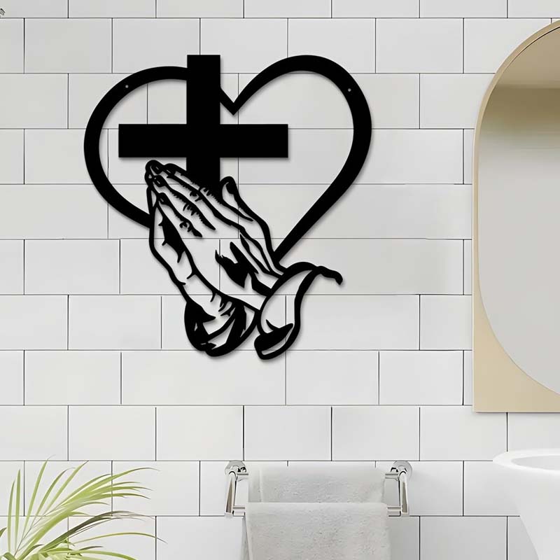 🔈🔈Sconto del 60%✝️Decorazione murale a forma di croce cristiana a forma di cuore: un simbolo di fede e amore