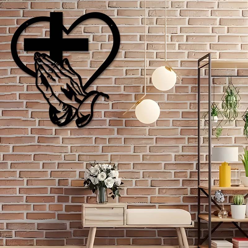 🔈🔈Sconto del 60%✝️Decorazione murale a forma di croce cristiana a forma di cuore: un simbolo di fede e amore