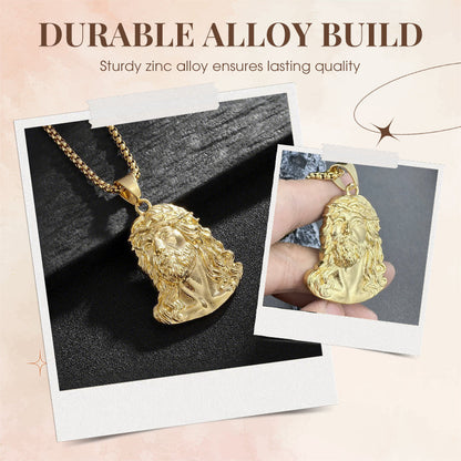 ✝️Sconto del 60%✨Collana con pendente a forma di testa di Gesù