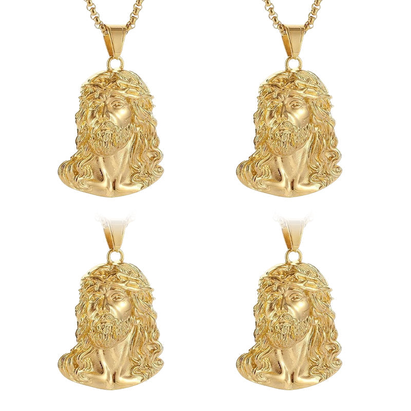 ✝️Sconto del 60%✨Collana con pendente a forma di testa di Gesù