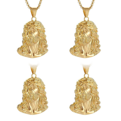 ✝️Sconto del 60%✨Collana con pendente a forma di testa di Gesù