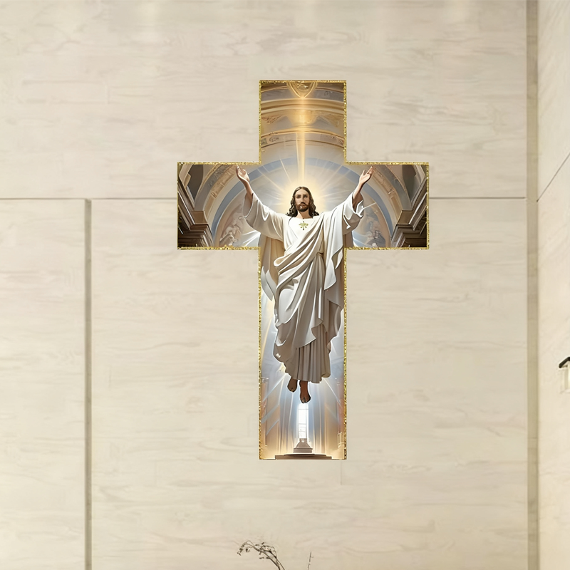 ✝️Acquista di più, ottieni di più✨Retro Gesù Cristo Wall Cross Decor - Vintage Design in legno con simbolismo della fede per accento di casa spirituale 🌟🕊️