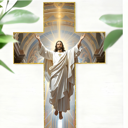 ✝️Acquista di più, ottieni di più✨Retro Gesù Cristo Wall Cross Decor - Vintage Design in legno con simbolismo della fede per accento di casa spirituale 🌟🕊️