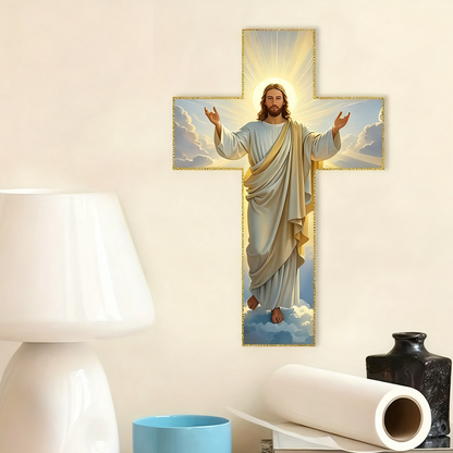 ✝️Acquista di più, ottieni di più✨Retro Gesù Cristo Wall Cross Decor - Vintage Design in legno con simbolismo della fede per accento di casa spirituale 🌟🕊️