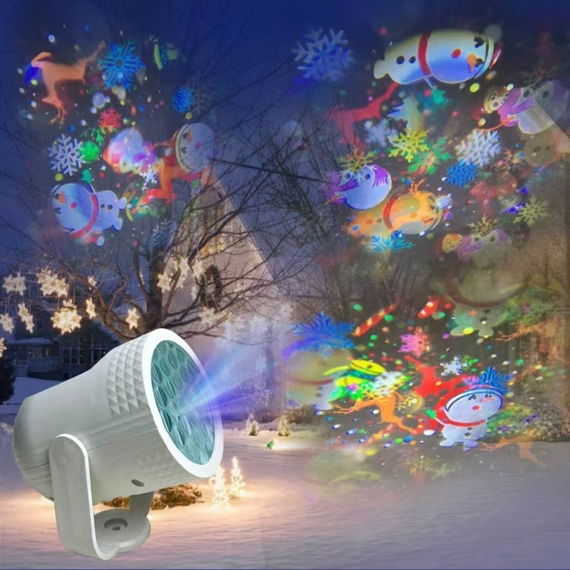 🎄 Magica luce di proiezione LED USB natalizia - Oltre 12 motivi festivi, plug & play per decorazioni per la casa/feste