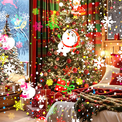 🎄 Magica luce di proiezione LED USB natalizia - Oltre 12 motivi festivi, plug & play per decorazioni per la casa/feste