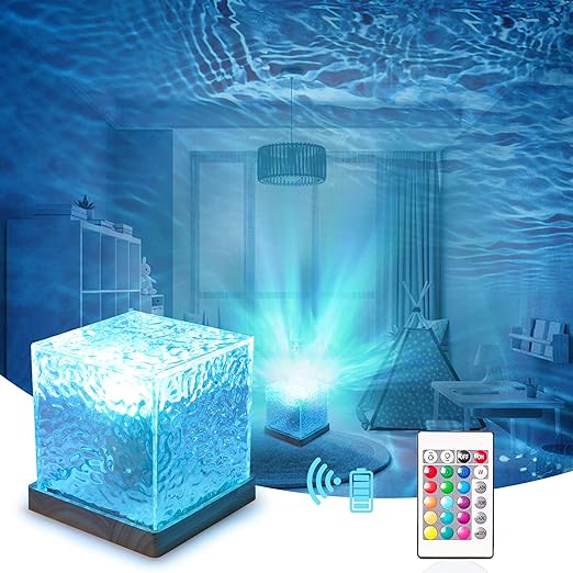 🌊60% DI SCONTO ORA! 🎠 Proiettore di Onde Rotanti – Effetto Oceano Dinamico, 16 Colori & Aiuto per il Sonno del Bambino 🌙✨