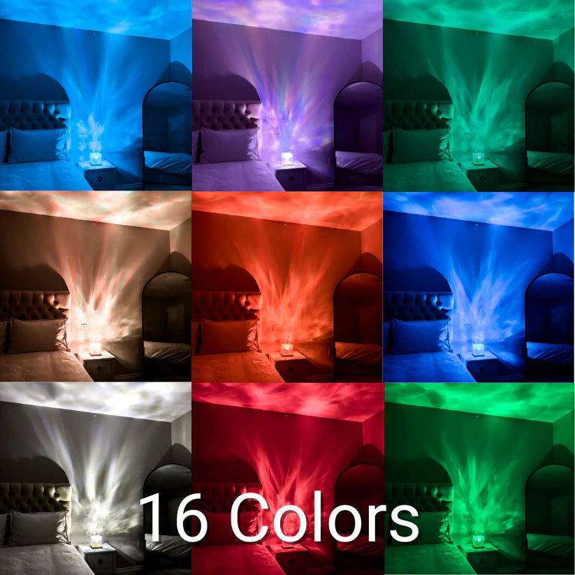 🌊60% DI SCONTO ORA! 🎠 Proiettore di Onde Rotanti – Effetto Oceano Dinamico, 16 Colori & Aiuto per il Sonno del Bambino 🌙✨