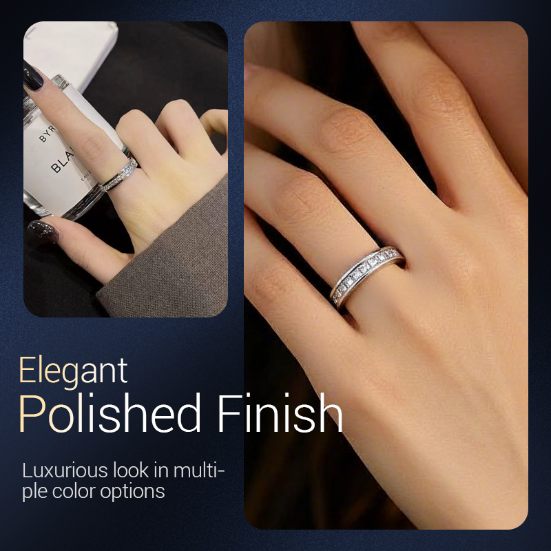 📢📢60% di sconto !!! 🔥Anello girevole in acciaio al titanio con zirconi