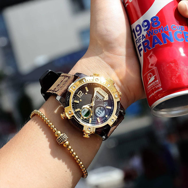 ⌚Orologio sportivo da uomo al quarzo multifunzionale con doppio display, impermeabile fino a 3 ATM