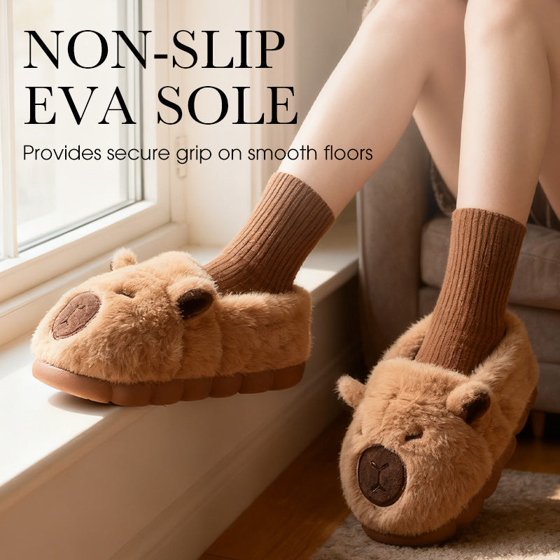 🐾 Sconto del 60% – Pantofole antiscivolo Capybara: fodera morbida, suola in EVA e calore invernale! 🧸