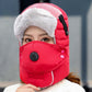🔈🔈Saldi invernali - 60% di sconto❄️Cappello termico con maschera con valvola di respirazione staccabile