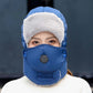 🔈🔈Saldi invernali - 60% di sconto❄️Cappello termico con maschera con valvola di respirazione staccabile