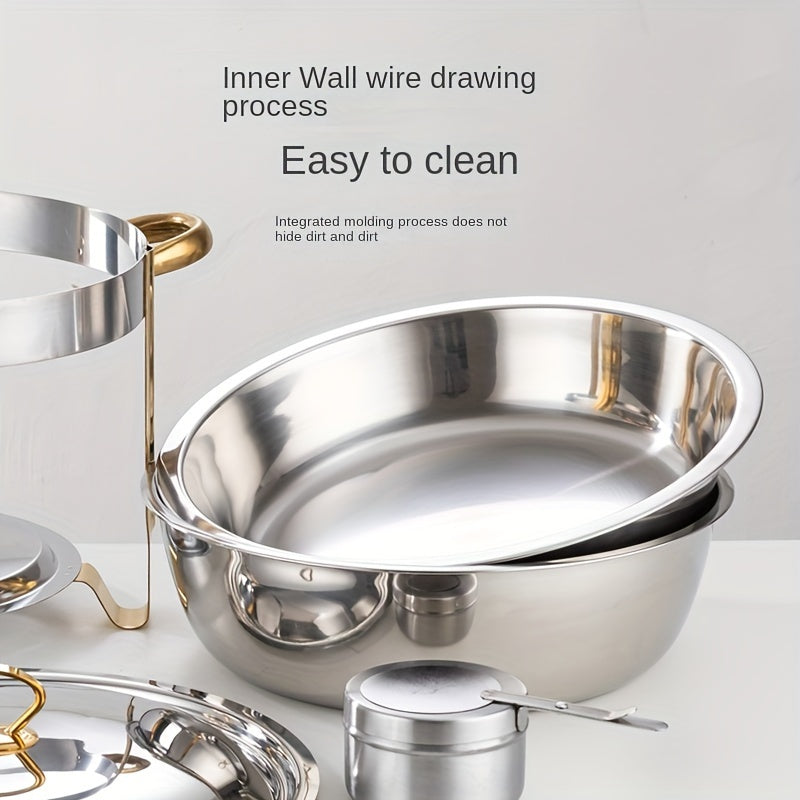 🔥 ORA SCONTO DEL 60%! 🎄 Set da buffet con scaldavivande in acciaio inossidabile - Calore uniforme e durevole, perfetto per feste e incontri festivi ✨