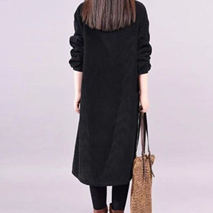 📢📢SCONTO DEL 60%!!! 🎅Abito lungo in velluto a coste ampio e con collo alto da donna