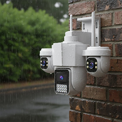 👁️ Vista panoramica a tre occhi, senza protezione degli angoli ciechi | Telecamera di sicurezza PTZ intelligente a 360° 🚀