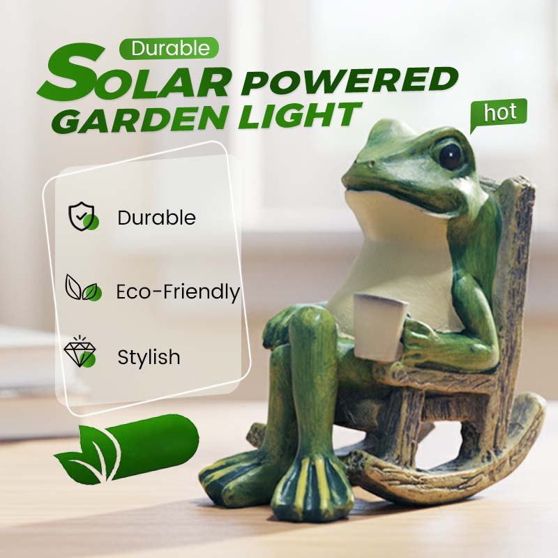 💯2026 Saldi Speciali🐸Ornamento a forma di rana su sedia a dondolo alimentato ad energia solare🍃
