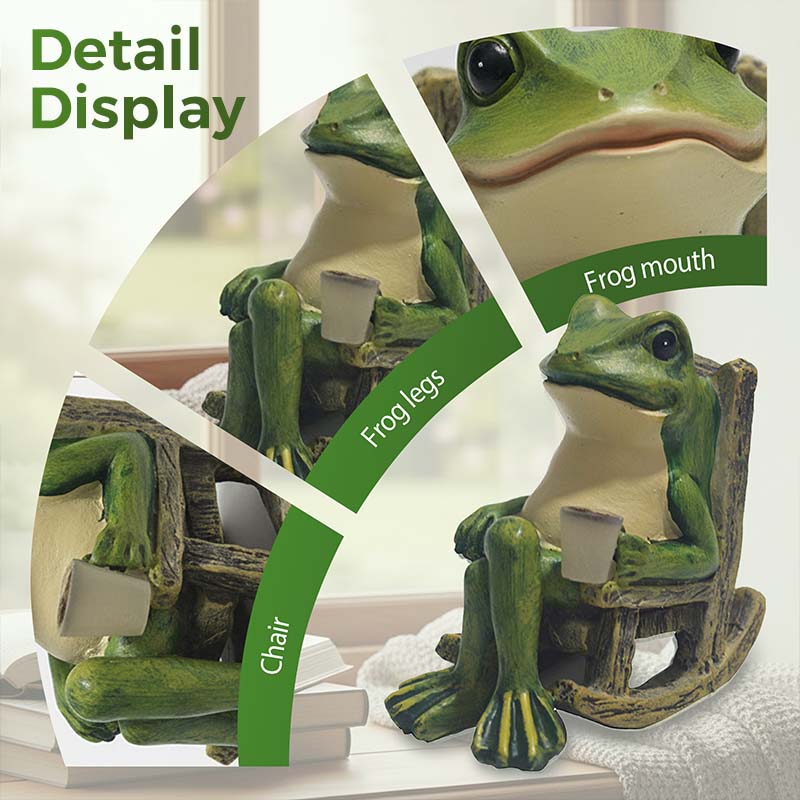 💯2026 Saldi Speciali🐸Ornamento a forma di rana su sedia a dondolo alimentato ad energia solare🍃