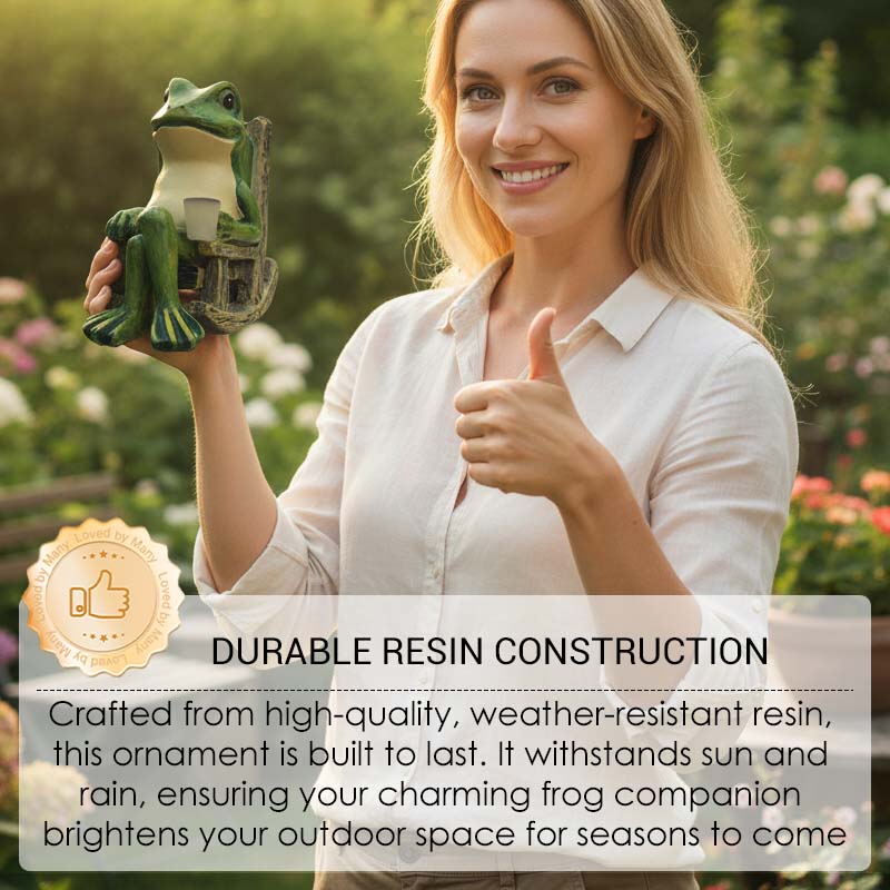 💯2026 Saldi Speciali🐸Ornamento a forma di rana su sedia a dondolo alimentato ad energia solare🍃