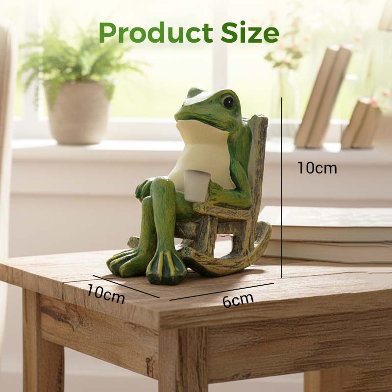 💯2026 Saldi Speciali🐸Ornamento a forma di rana su sedia a dondolo alimentato ad energia solare🍃