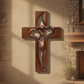 🎉SCONTO DEL 60% - Croce in legno con cuori intrecciati ✝️ Regalo di nozze unico, intagliato a mano, con cuori intrecciati e significato spirituale! ❤️