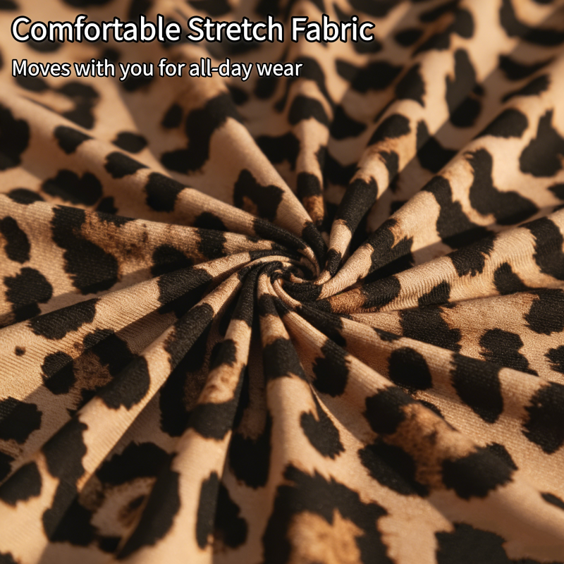 🔥60% DI SCONTO💖Abito Mini Arricciato con Stampa Leopardata da Donna
