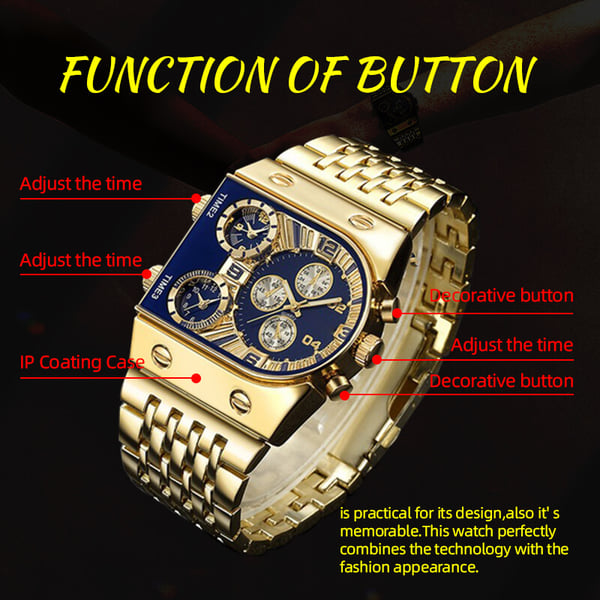 💼Orologio da uomo d'affari | Quadrante grande da 51 mm | Fibbia pieghevole in oro e acciaio | Impermeabile ed elegante