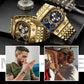 💼Orologio da uomo d'affari | Quadrante grande da 51 mm | Fibbia pieghevole in oro e acciaio | Impermeabile ed elegante