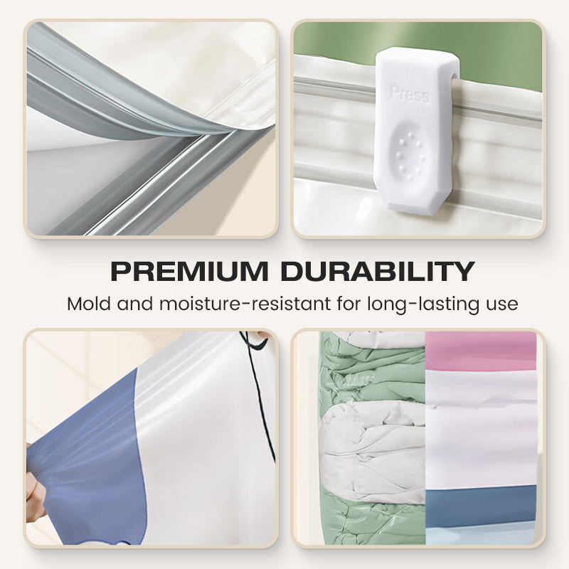 🧳💨 50% di sconto! Sacchetti sottovuoto senza pompa – Premi e sigilla, nessuna pompa necessaria. Risparmia l'80% di spazio, mantiene i vestiti asciutti e privi di polvere. Ideal per biancheria da letto voluminosa e attrezzatura stagionale. 🛏️🗄️
