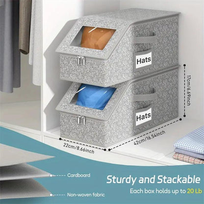 🧢 60% DI SCONTO! 🎉 Scatole Impilabili per Cappellini – Risparmio di Spazio, Antipolvere & Vista Chiara 📦📦