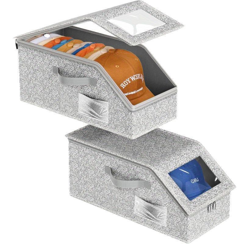 🧢 60% DI SCONTO! 🎉 Scatole Impilabili per Cappellini – Risparmio di Spazio, Antipolvere & Vista Chiara 📦📦