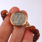🛡️A Guardian's Companion✨Bracciale di San Benedetto con perline di legno naturale🎁Regolabile, adatto sia per uomini che per donne