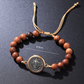 🛡️A Guardian's Companion✨Bracciale di San Benedetto con perline di legno naturale🎁Regolabile, adatto sia per uomini che per donne