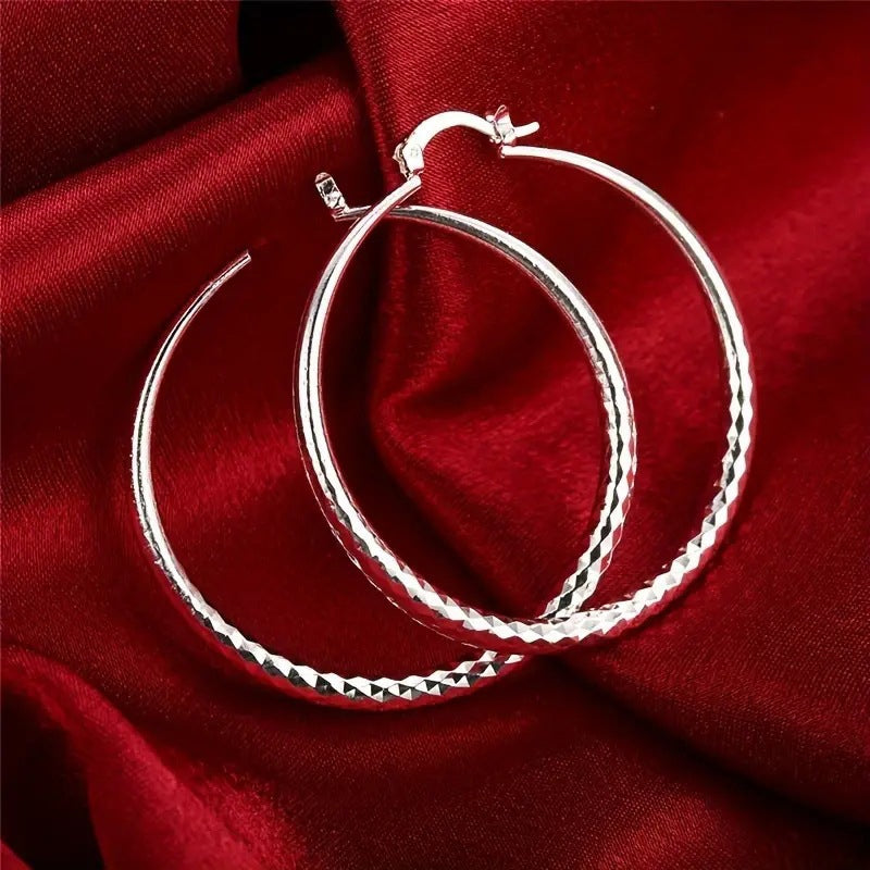 ✨️60% DI SCONTO💎Orecchini a cerchio con taglio diamante per donna💖