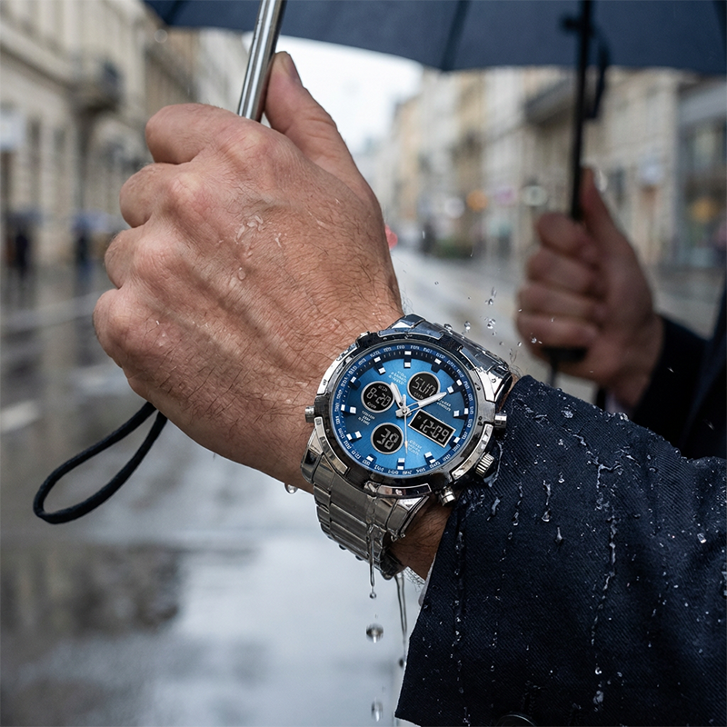 📢📢SCONTO DEL 60%!! ⏰ Orologio analogico-digitale militare impermeabile da uomo - 48 mm, multifunzione e cinturino in acciaio inossidabile! 🕰️💪