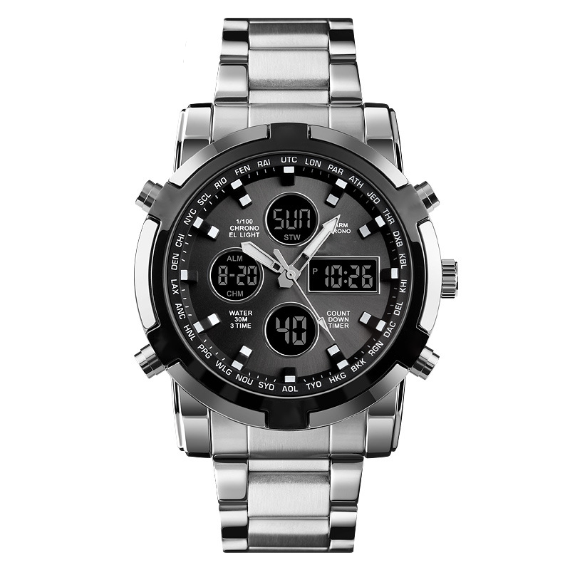 📢📢SCONTO DEL 60%!! ⏰ Orologio analogico-digitale militare impermeabile da uomo - 48 mm, multifunzione e cinturino in acciaio inossidabile! 🕰️💪