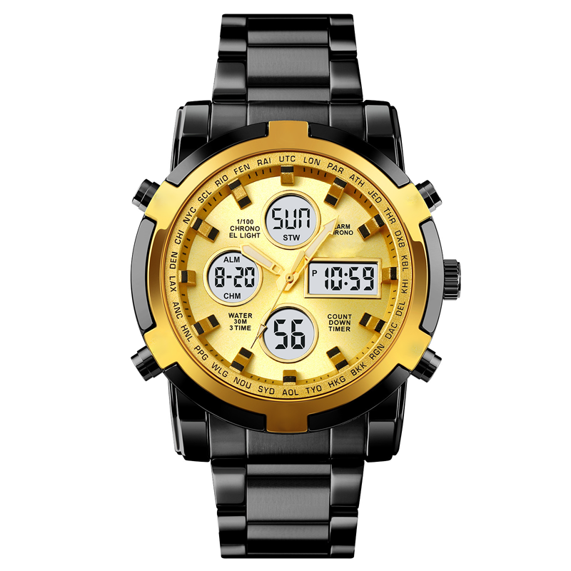 📢📢SCONTO DEL 60%!! ⏰ Orologio analogico-digitale militare impermeabile da uomo - 48 mm, multifunzione e cinturino in acciaio inossidabile! 🕰️💪