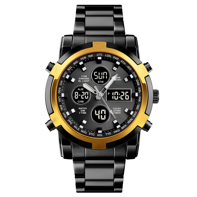 📢📢SCONTO DEL 60%!! ⏰ Orologio analogico-digitale militare impermeabile da uomo - 48 mm, multifunzione e cinturino in acciaio inossidabile! 🕰️💪