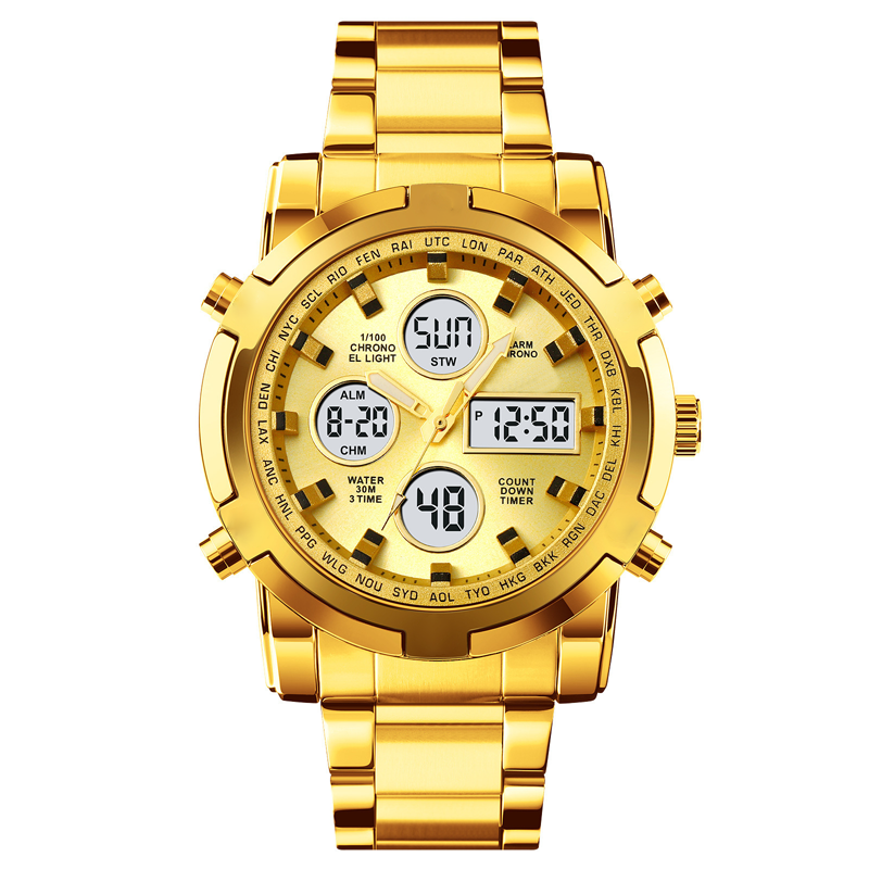 📢📢SCONTO DEL 60%!! ⏰ Orologio analogico-digitale militare impermeabile da uomo - 48 mm, multifunzione e cinturino in acciaio inossidabile! 🕰️💪