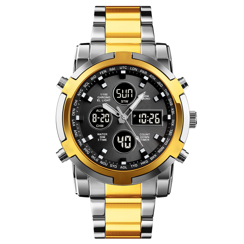 📢📢SCONTO DEL 60%!! ⏰ Orologio analogico-digitale militare impermeabile da uomo - 48 mm, multifunzione e cinturino in acciaio inossidabile! 🕰️💪