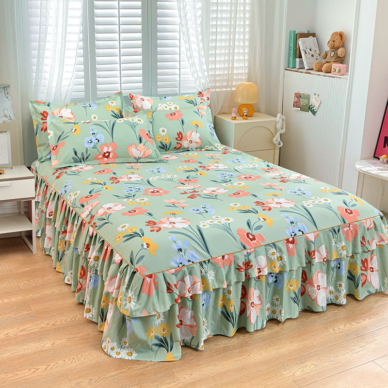 🔈🔈OFFERTA LAMPO - SCONTO DEL 60%⚡Set di 3 gonne da letto con volant🛏️