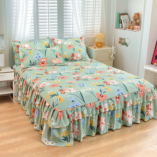 🔈🔈OFFERTA LAMPO - SCONTO DEL 60%⚡Set di 3 gonne da letto con volant🛏️
