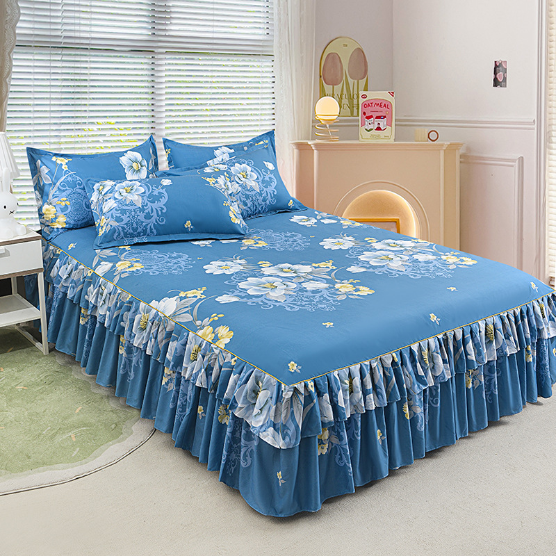 🔈🔈OFFERTA LAMPO - SCONTO DEL 60%⚡Set di 3 gonne da letto con volant🛏️