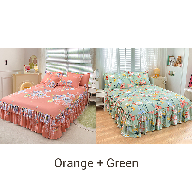 🔈🔈OFFERTA LAMPO - SCONTO DEL 60%⚡Set di 3 gonne da letto con volant🛏️