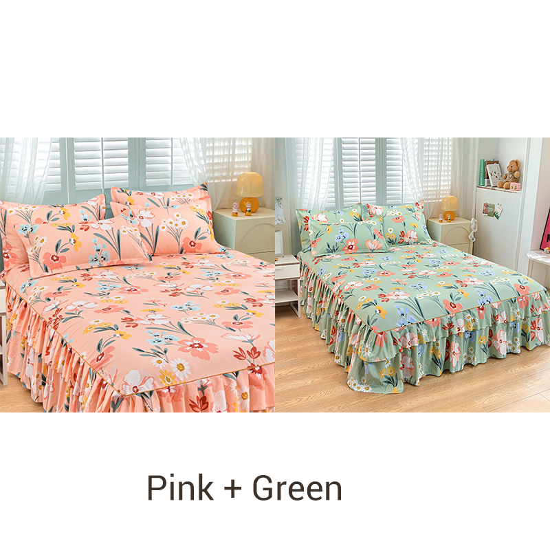 🔈🔈OFFERTA LAMPO - SCONTO DEL 60%⚡Set di 3 gonne da letto con volant🛏️