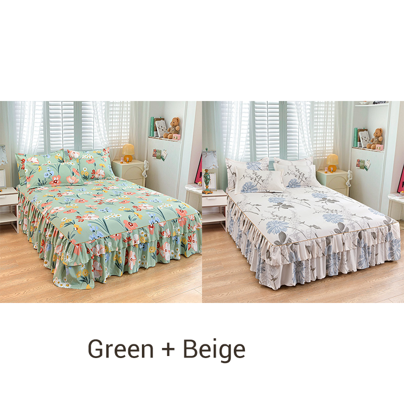 🔈🔈OFFERTA LAMPO - SCONTO DEL 60%⚡Set di 3 gonne da letto con volant🛏️