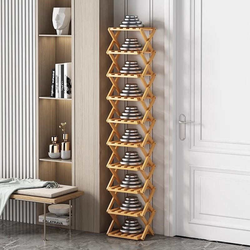🔥Finché dura lo stock, 50% di sconto! 🎉 Scaffale portascarpe in bambù resistente e pieghevole 🌿