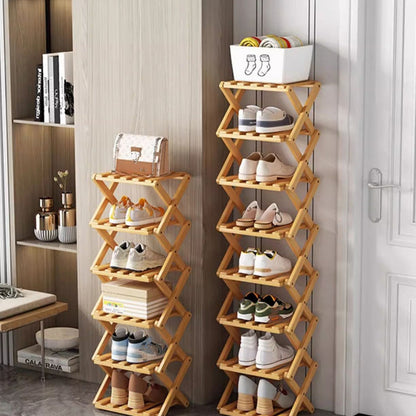 🔥Finché dura lo stock, 50% di sconto! 🎉 Scaffale portascarpe in bambù resistente e pieghevole 🌿