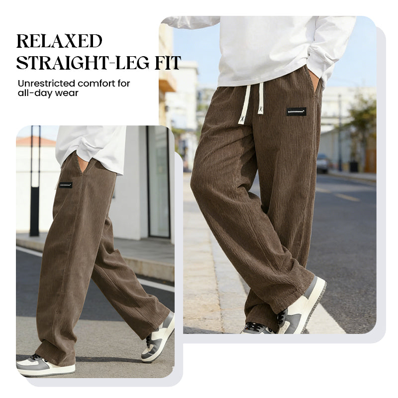 🔈🔈60% DI SCONTO ORA👖Pantaloni larghi da uomo con coulisse e tasche– Morbidi, casual e con tasche pratiche